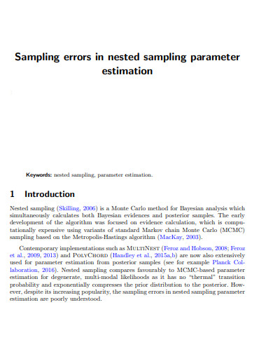 Sampling Error Parameter