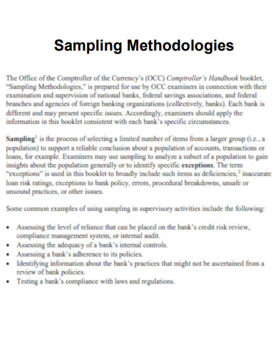 Sampling Methodologies