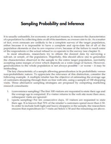 Sampling Probability and Inference