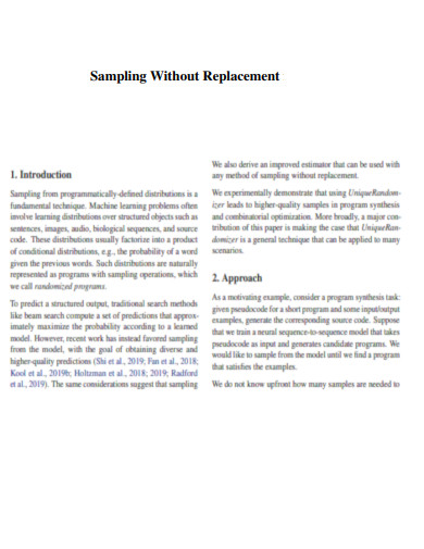 Sampling Without Replacement