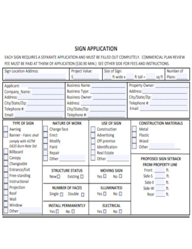 Sign Permit Application PDF