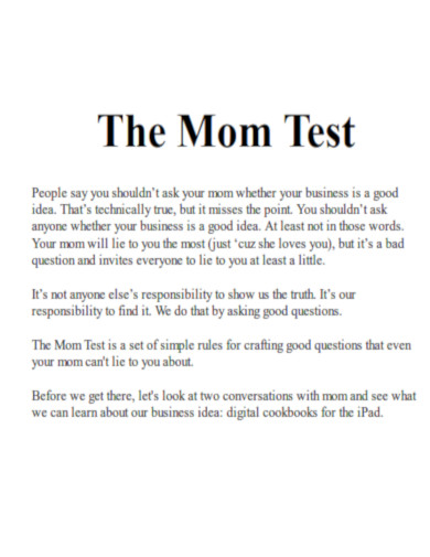Simple Mom Test