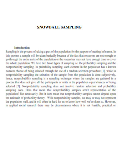 Snowball Sampling Comparision