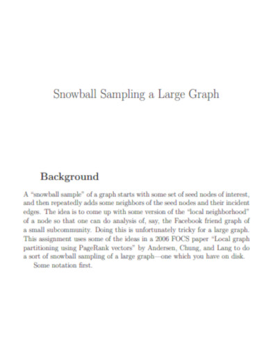 Snowball Sampling Large Graph