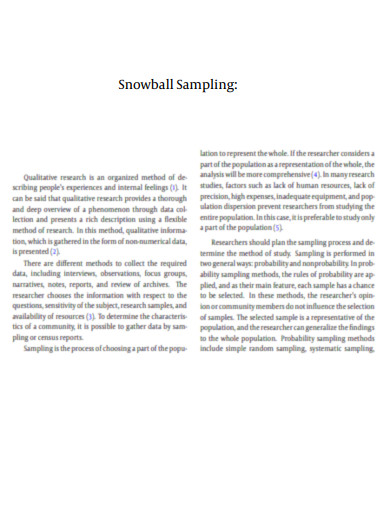 Snowball Sampling Method
