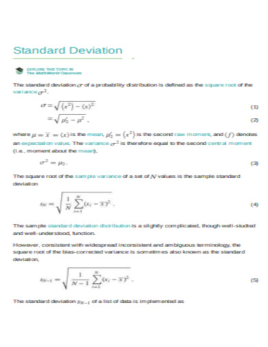 Standard Deviation Format