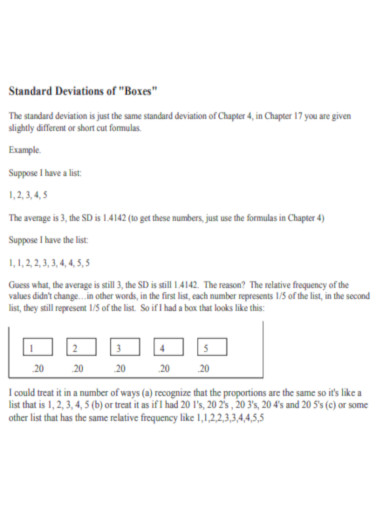 Standard Deviation of Boxes