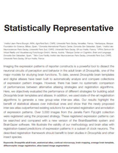 Statistically Representative Samples