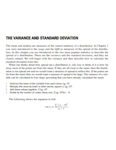 Statistics of Standard Deviation