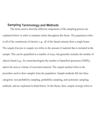 Stratified Random Sampling Terminology and Methods
