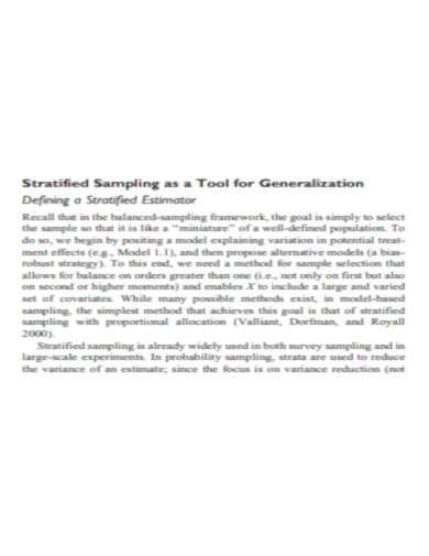 Stratified Sampling Using Cluster Analysis