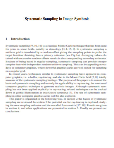 Systematic Sampling in Image Synthesis