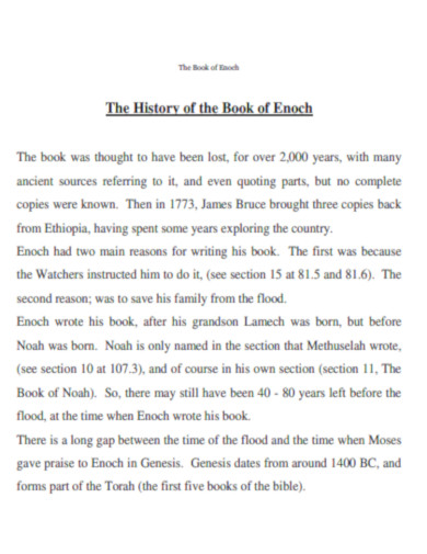 The History of the Book of Enoch