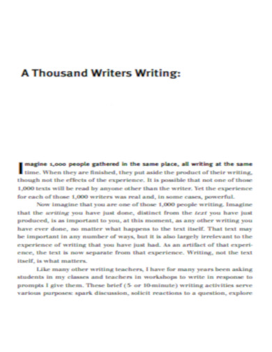 Thousand Writers Writing