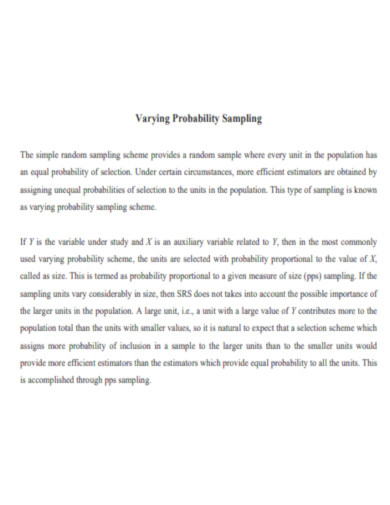 Varying Probability Sampling