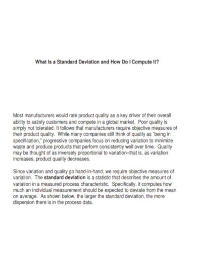 What Is a Standard Deviation
