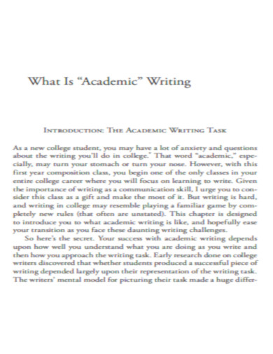 What is Academic Writing