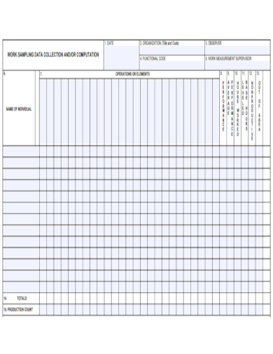 Work Sampling Data Collection Form