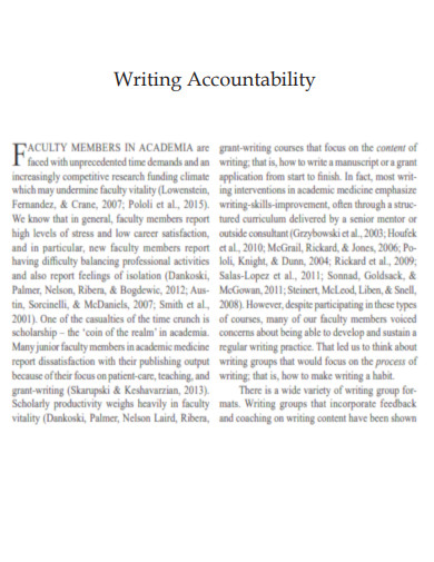 Writing Accountability