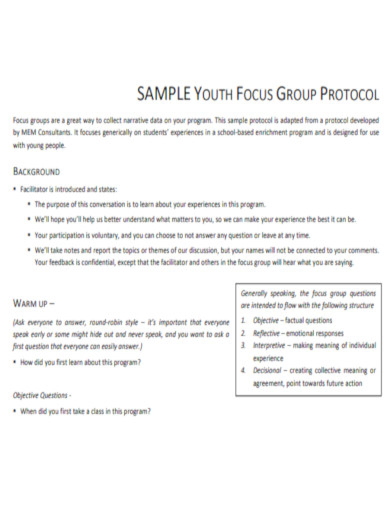 Youth Focus Group Protocol