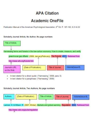 APA Citation Academic OneFile