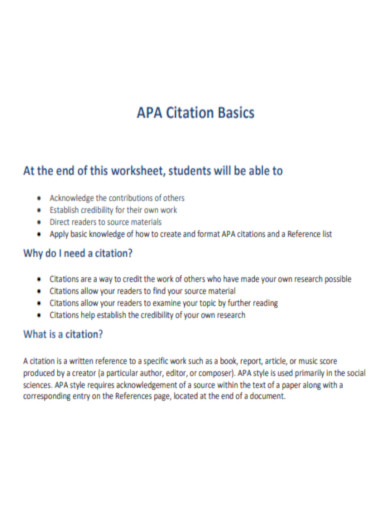 APA Citation Basics PDF