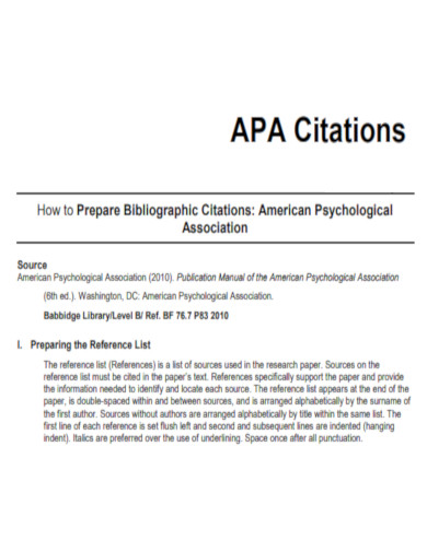 APA Citation Bibliographic