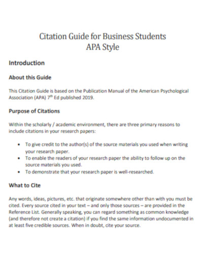 APA Citation Guide for Business Students