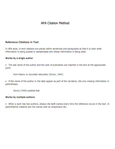 APA Citation Method