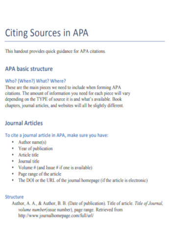 APA Citation Structure