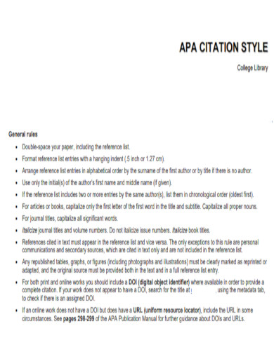 APA Citation Style College