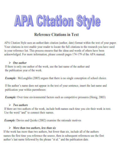 APA Citation in Text
