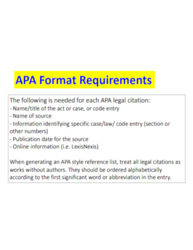 APA Format Requirements