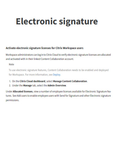 Activate Electronic Signatures