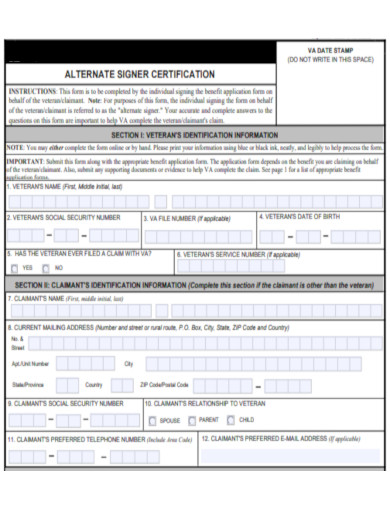 Alternative Signer Certificate