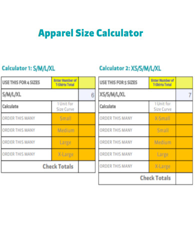Apparel Size Calculator