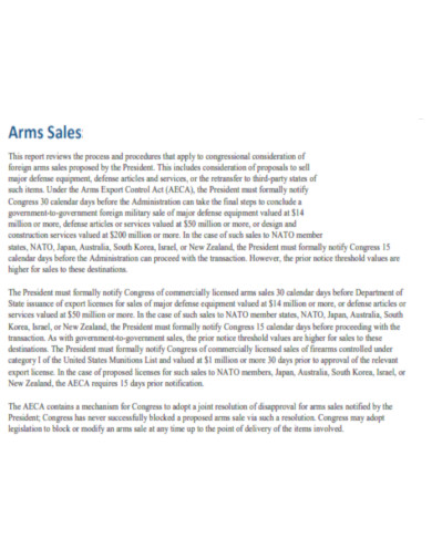 Arms Sales