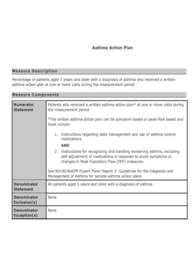 Asthma Action Plan Description