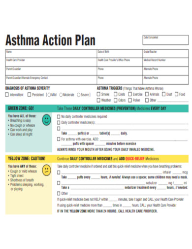 Asthma Action Plan Diagnosis