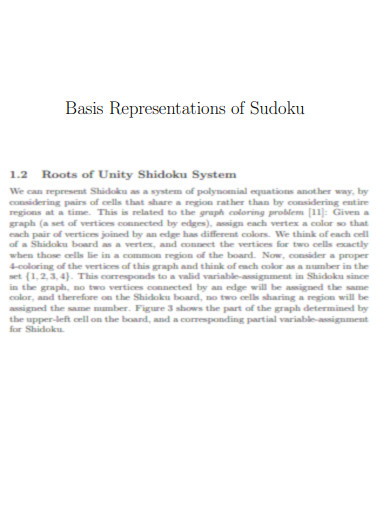 Basis Representations of Sudoku