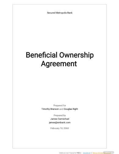 Beneficial Ownership Agreement Templat