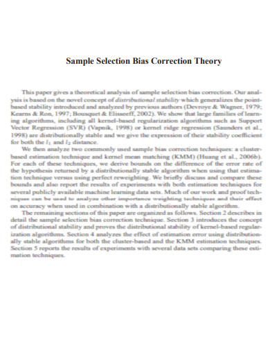 Bias Correction Theory