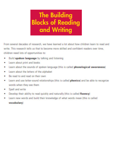 Building Blocks of Reading and Writing