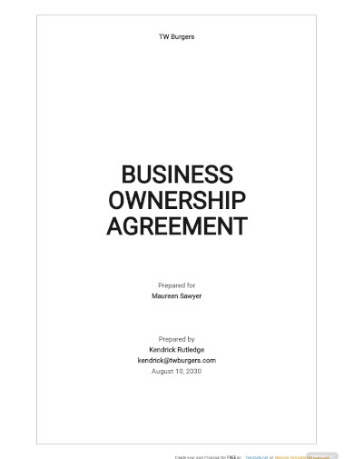 Business Ownership Agreement Template