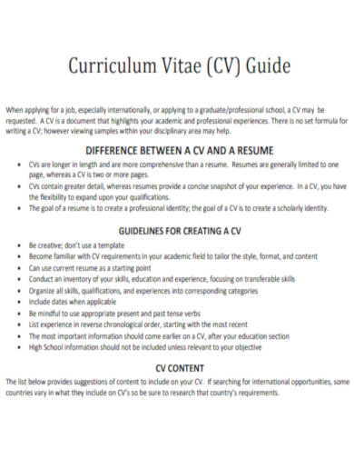 CV Guide