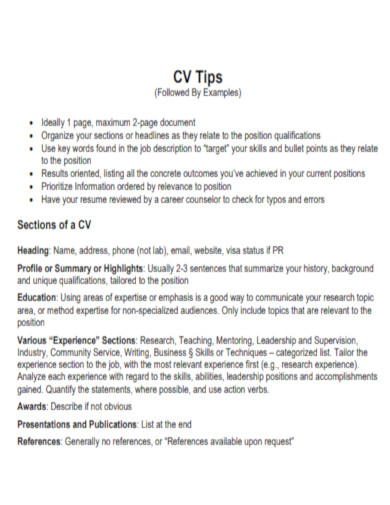 CV Tips
