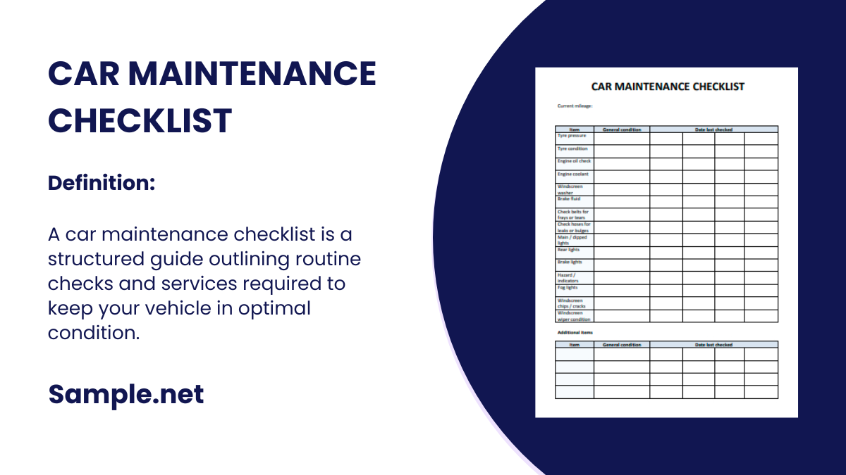 car maintenance checklist