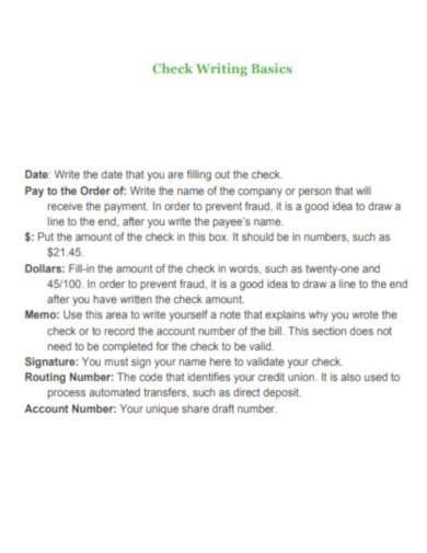 Check Writing Basics