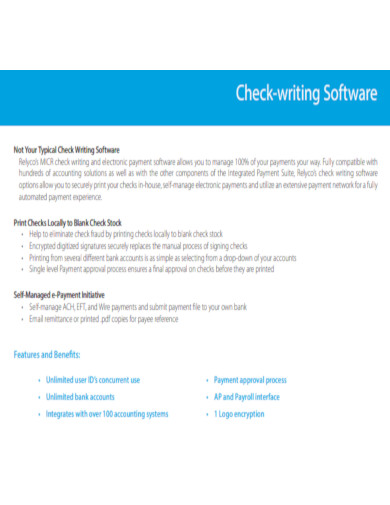 Check Writing Software