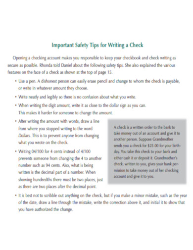 Check Writing Tips
